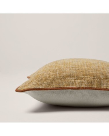 Housse de coussin 40x40 cm Ocre et naturel