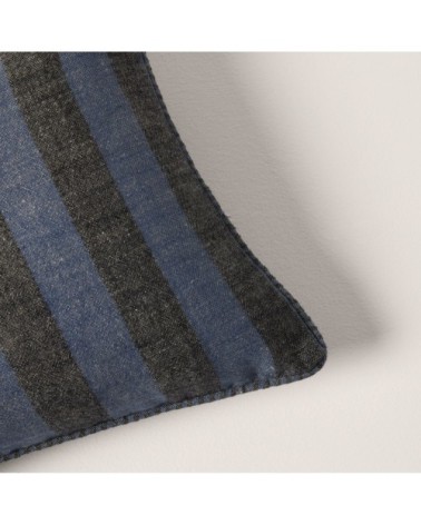 Housse de coussin 28x47 cm Indigo et noir