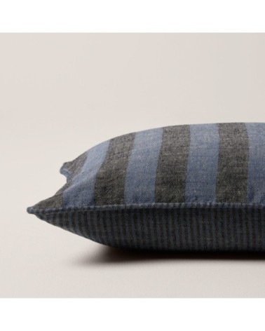 Housse de coussin 28x47 cm Indigo et noir