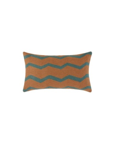 Housse de coussin 28x47 cm terracotta et céladon