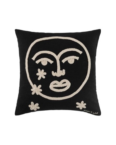 Housse de coussin 40x40 cm Noir et ivoire
