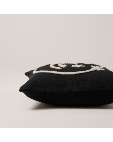 Housse de coussin 40x40 cm Noir et ivoire