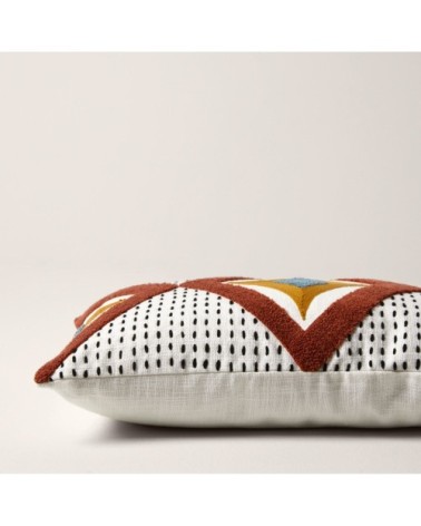 Housse de coussin 28x47 cm Ivoire et terracotta