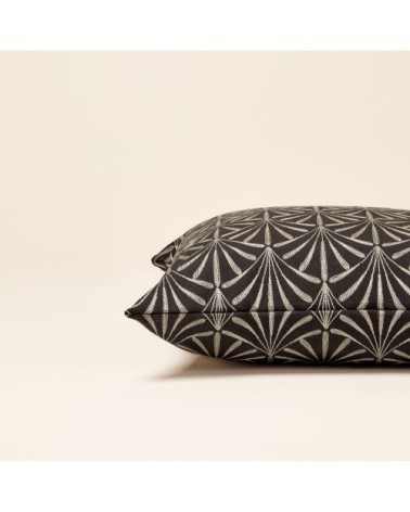 Housse de coussin 40x40 cm Noir et nickel