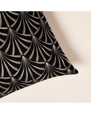 Housse de coussin 40x40 cm Noir et nickel