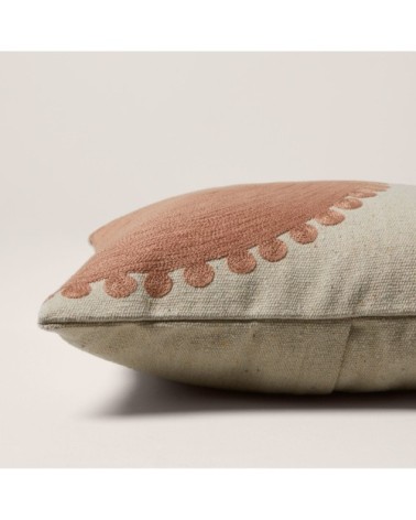 Housse de coussin 40x40 cm Naturel et terracotta