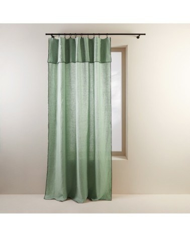 Rideau panneau 350x280 cm Tilleul et bourdon noir en Lin