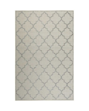 Tapis exterieur beige motif oriental gris 170x120