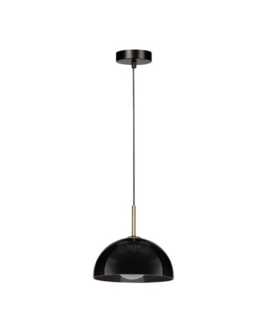 Suspension verre noire et dorée