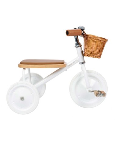 Tricycle vintage en métal blanc