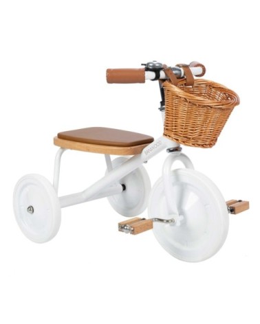 Tricycle vintage en métal blanc