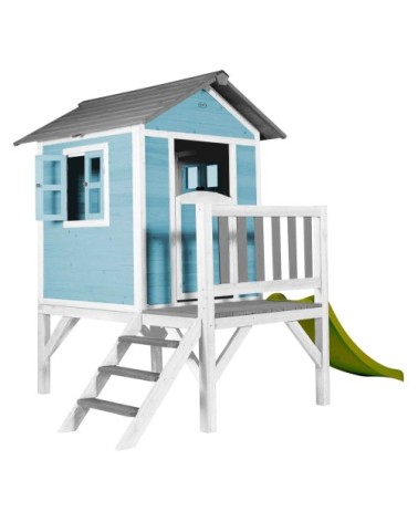 Cabane enfant sur pilotis bleue