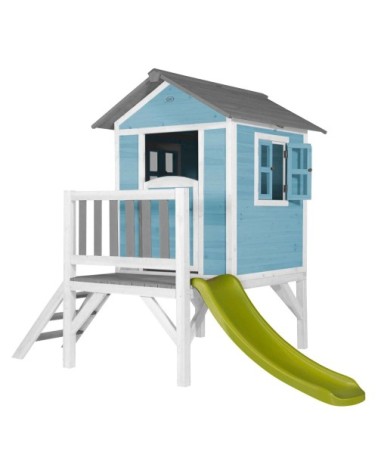 Cabane enfant sur pilotis bleue