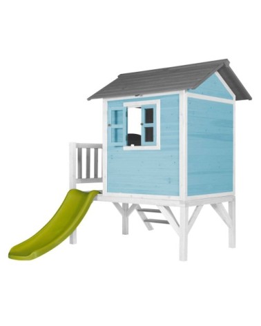 Cabane enfant sur pilotis bleue