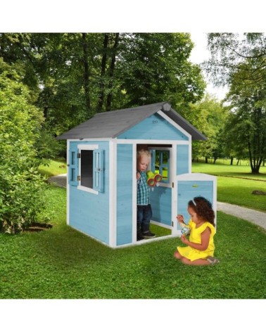 Maisonnette en bois bleue