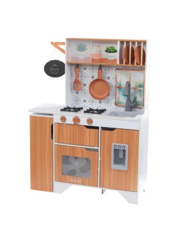 Cuisine enfant en bois marron son et lumière