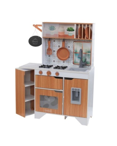 Cuisine enfant en bois marron son et lumière