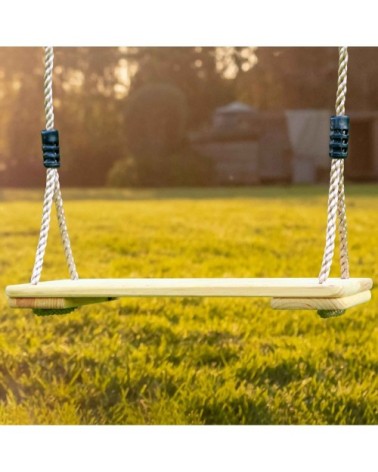 Portique en bois gris/blanc avec balançoire siège nid rond