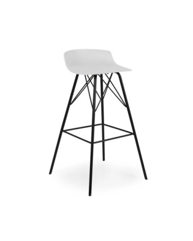 Lot de 2 tabourets de bar blanc