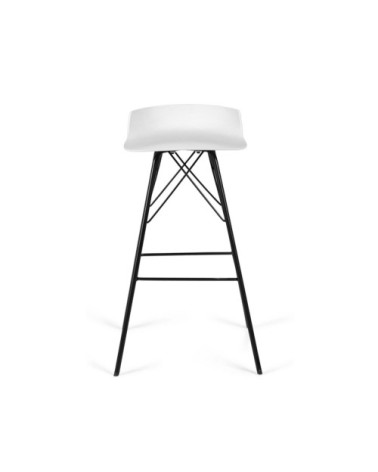 Lot de 2 tabourets de bar blanc