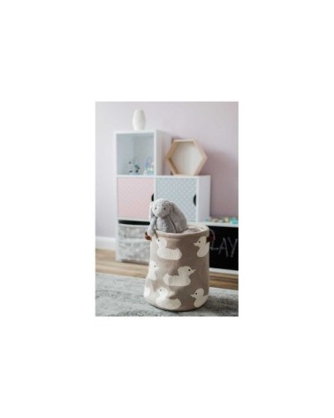 Panier de rangement en coton beige