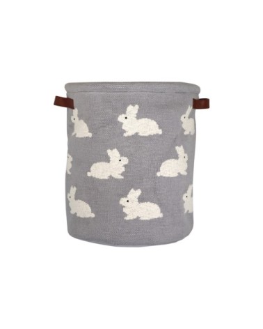 Panier de rangement en coton gris