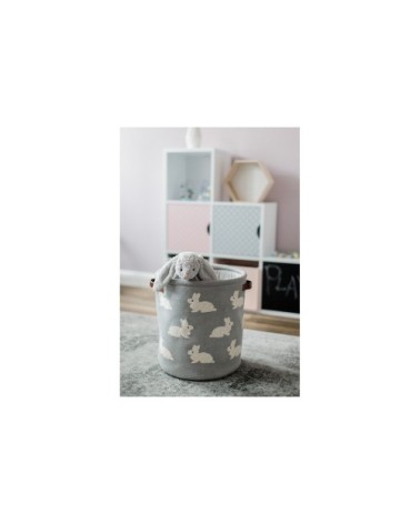 Panier de rangement en coton gris
