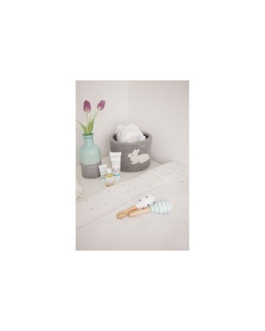 Petit panier de rangement en coton gris
