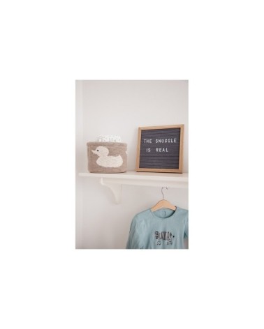 Petit panier de rangement en coton beige