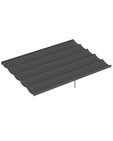 Pergola tonnelle rétractable 4x3 polyester gris foncé