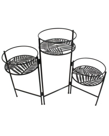 Piédestal porte plante en métal noir