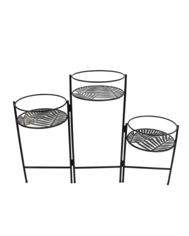 Piédestal porte plante en métal noir