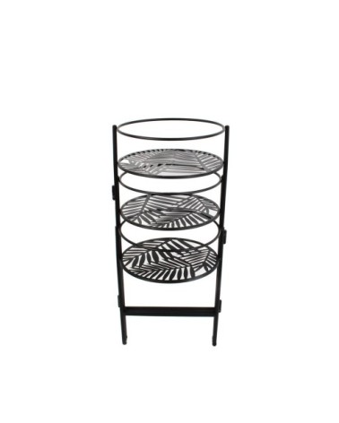 Piédestal porte plante en métal noir