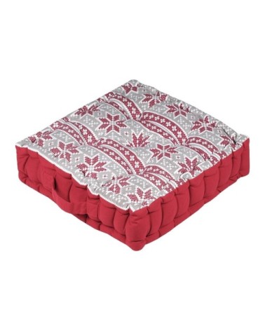 Coussin de sol coton rouge 45x45cm