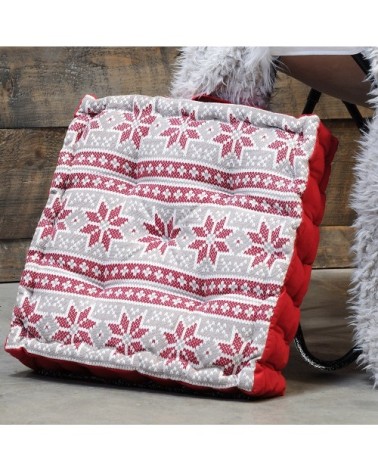 Coussin de sol coton rouge 45x45cm