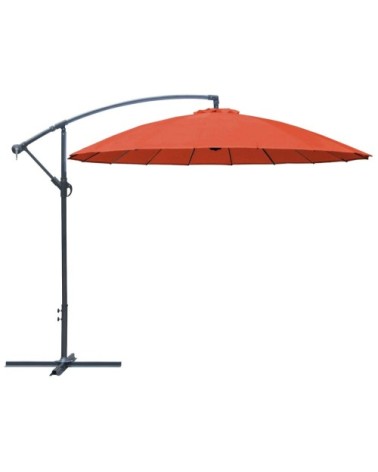 Parasol déporté en aluminium et fibre de verre 3m pagode paprika