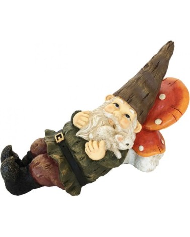 Nain de jardin allongé en résine 29 cm