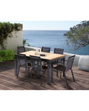 Table et chaises de jardin moderne bali 6 fauteuils