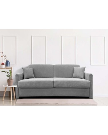 Canapé convertible 3 places  en tissu gris clair