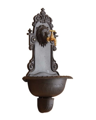 Fontaine murale lion en fonte