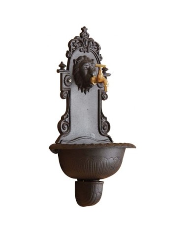 Fontaine murale lion en fonte