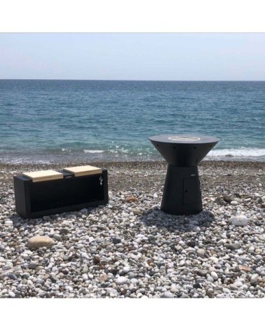 Barbecue brasero en acier phoenix hauteur 99 cm diamètre 99 cm