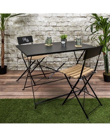 Table de jardin pliante palerme  110 x 70 cm noir