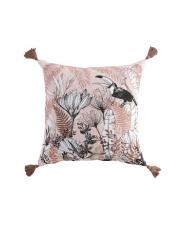 Coussin pompons coton 45x45cm