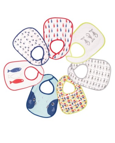 Lot de 7 bavoirs bébé  Multicolore Éponge