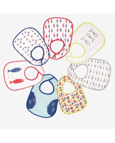 Lot de 7 bavoirs bébé  Multicolore Éponge