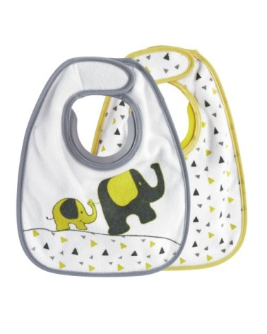 Lot de 2 bavoirs bébé  Multicolore Éponge