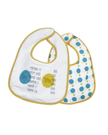 Lot de 2 bavoirs bébé  Jaune Éponge