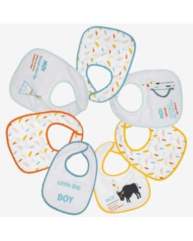 Lot de 7 bavoirs bébé  Multicolore Éponge