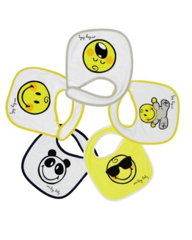 Lot de 5 bavoirs bébé  Jaune Éponge